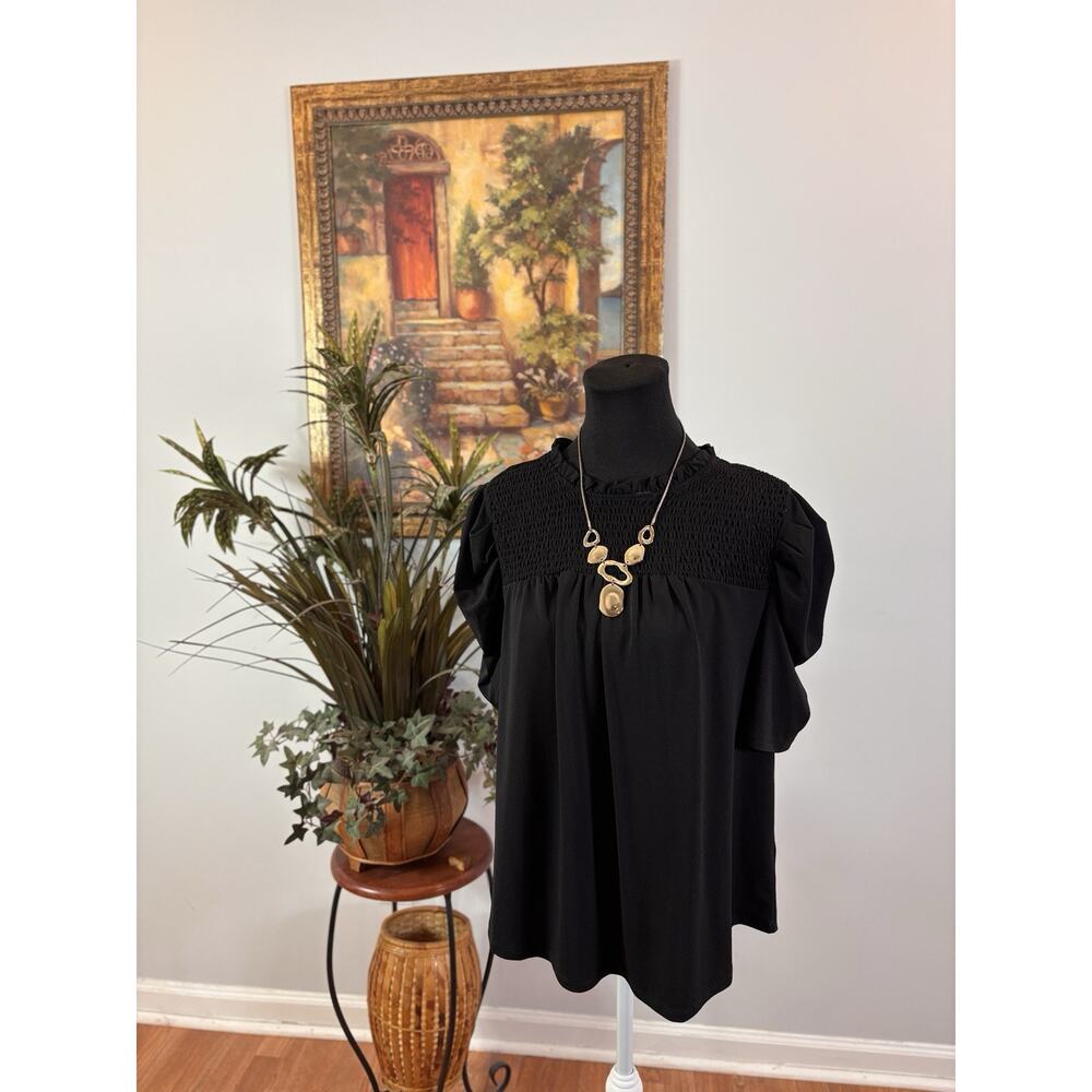 Banana Republic Women Cropped Blouse Size M Short Sleeve